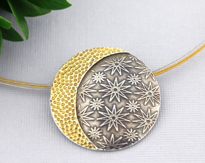 Moon and Stars Celestial Necklace