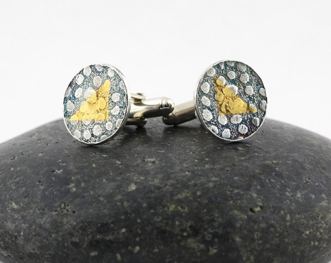 Silver and Gold Keun Boo Cufflinks