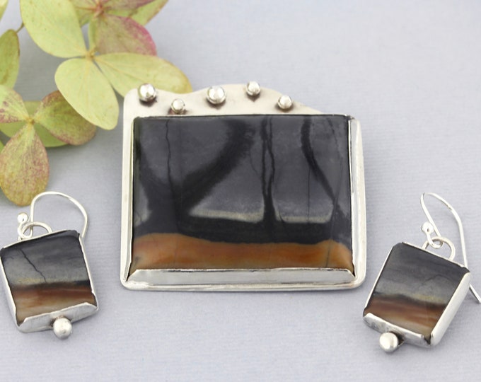 Picasso Marble Silver Jewelry Set