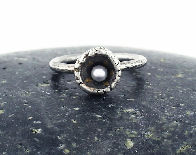 Pearl Silver Stacking Ring