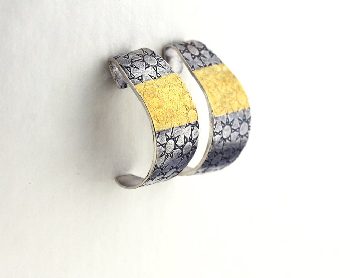 Chunky Hoop Earrings in Silver and Gold