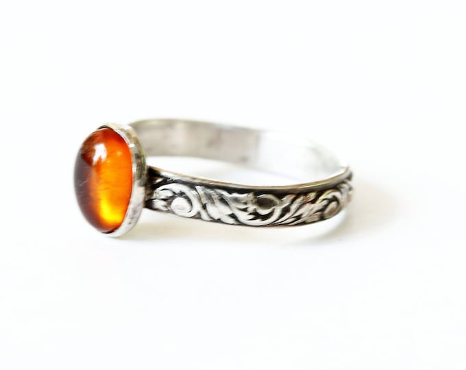 Deep honey amber ring