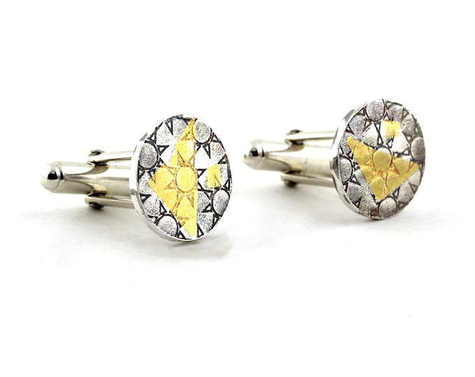 Star Cufflinks in Silver and Gold