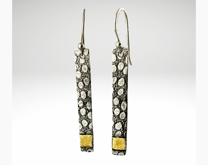 Stick Earrings in Silver and Gold