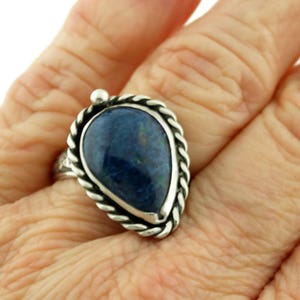 Azurite malachite ring, Silver gemstone ring. Sterling silver ring, Gemstone ring, Size 8, Stone ring, Blue green ring