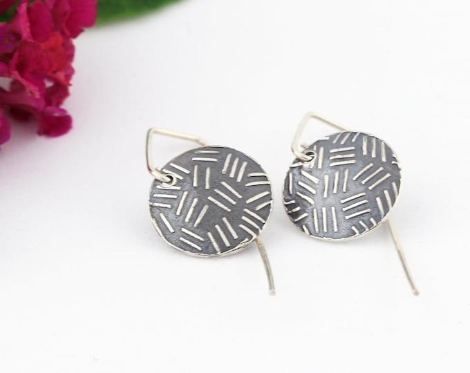 Petite Gunmetal Silver Earrings