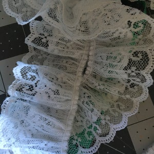 Double Layered Ruffle 1&quot; Polyester Lace - various colors, by the yard