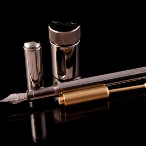 Schwarzes Füller Set, Tintenfass, Konverter, Messing, MiliM, Bestes Geschenk, zum Schreiben, Unterschrift, für Arzt, Architekt, Designer, Direktor.