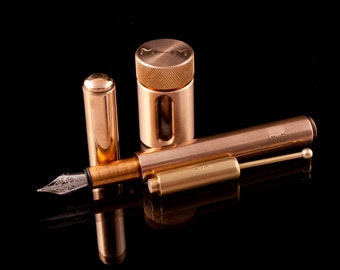 Juego de pluma estilográfica de bronce, tintero, convertidor, MiliM, Mejor regalo, para escribir, firma, para médico, arquitecto, diseñador, director.