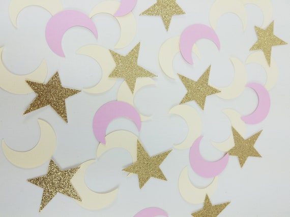 Moon Baby Shower Confetti 75 Ct Moon And Stars Confetti Etsy