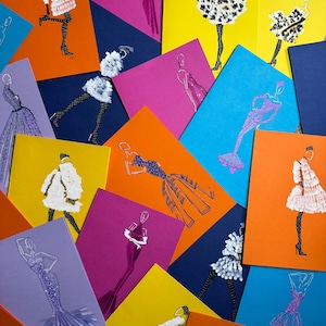 Fashion Couture Cards Handcrafted ( Pack of 5)