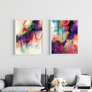 Abstract Landscape Art Print Set: Modern Colorful Nature Wall Decor