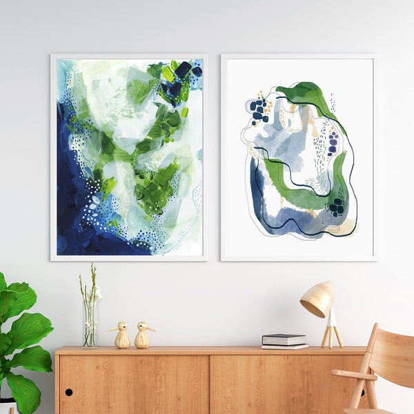 Blue Green Wall Art Etsy