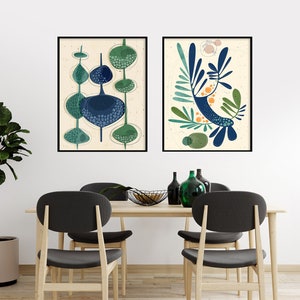 Nordic Trees: Set of 2 prints, Modern, Abstract, Nature Art, Modern Wall Art, Abstract Landscape, Mid Century Modern art, Geometric Wall Art