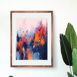 Prismatic, Mid Century Modern, Colorful Abstract Art, Nature Art, Abstract Landscape Art, Wall Art Print, Forest Art, Gallery Wall Art