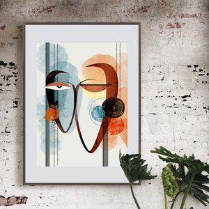 Faces, Large wall art print, Statement art, Living Room art, Colorful Art, Contemporary Art, Body Silhouette, Modern Art, Faces Abstract