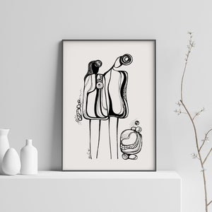 Pod People, Abstract Art Print, Contemporary Art, Body Silhouette, Living Room Art, Office Art, Modern Home Decor, Black White, Gallery Wall image 2