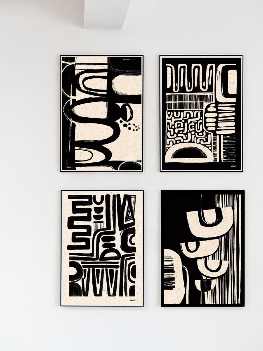 Black & White Patterns Printable Wall Art Digital Print | Etsy