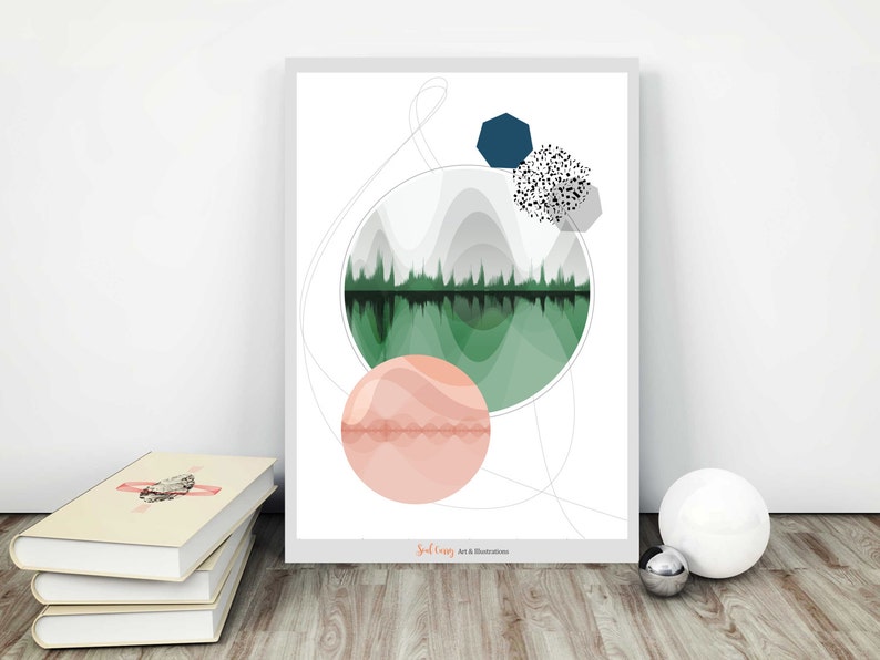 Abstract Art Print Elemental : Nordic Landscape Nature Art Geometric Abstract Landscape Modern Wall Art Modern Geometric Wall Art