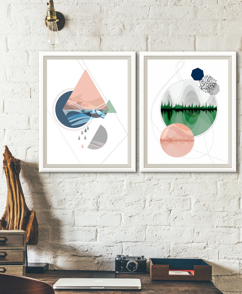 Abstract Art Print Elemental : Nordic Landscape Nature Art Geometric Abstract Landscape Modern Wall Art Modern Geometric Wall Art