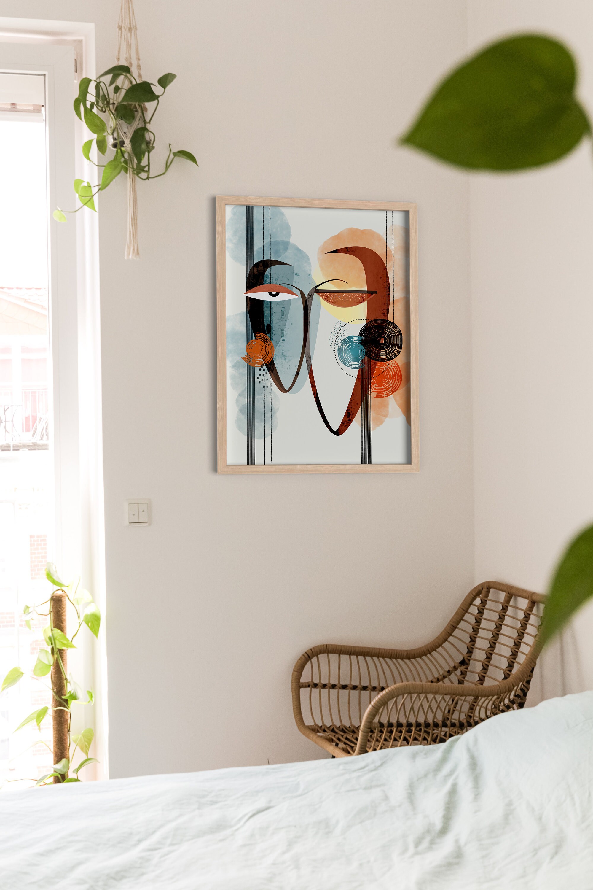 Faces Large wall art print Statement art Living Room art Etsy