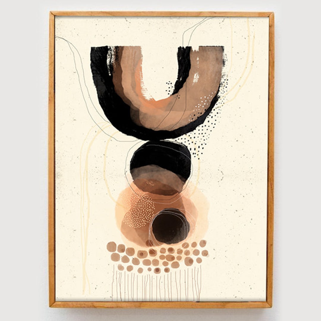 Precarious Abstract Precarious : Large Wall Art Print, Modern Abstract Art, Mixed Media Art ...