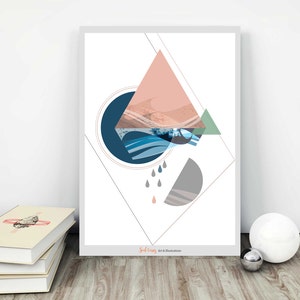 Elemental : Nordic, Modern, Geometric, Abstract, Art Print, Nature Art, Modern Wall Art, Abstract Landscape, Landscape, Geometric Wall Art, SoulCurryArt, Soul Curry Art, Ishita Banerjee