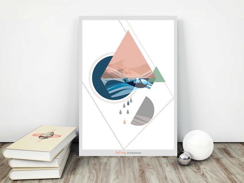Abstract Art Print Elemental : Nordic Landscape Nature Art Geometric Abstract Landscape Modern Wall Art Modern Geometric Wall Art