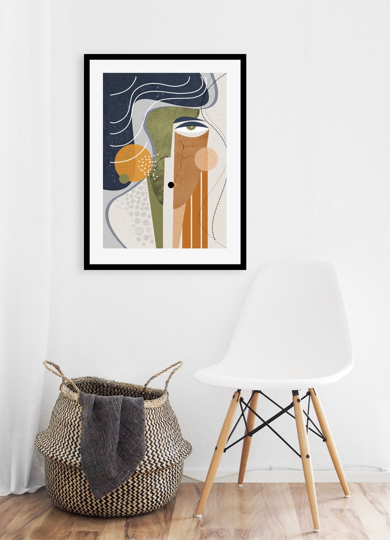 Aura, Large wall art print, Abstract Faces Art, Contemporary Art, Neutral Colors, Earth Colors, Abstract Expressionist Art, Mixed media art, SoulCurryArt, Soul Curry Art, Ishita Banerjee