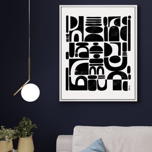 Set of 3 Large Wall Art Prints, Black & White Abstract Art, Contemporary Art, Gallery Wall Art, Mid-Century Modern Art Prints, Minimal Art, SoulCurryArt, Soul Curry Art, Ishita Banerjee