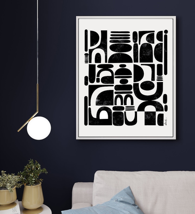 Set of 3 Large Wall Art Prints, Black & White Abstract Art, Contemporary Art, Gallery Wall Art, Mid-Century Modern Art Prints, Minimal Art, SoulCurryArt, Soul Curry Art, Ishita Banerjee