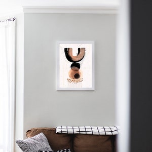 Precarious Abstract Precarious : Large Wall Art Print, Modern Abstract Art, Mixed Media Art ...
