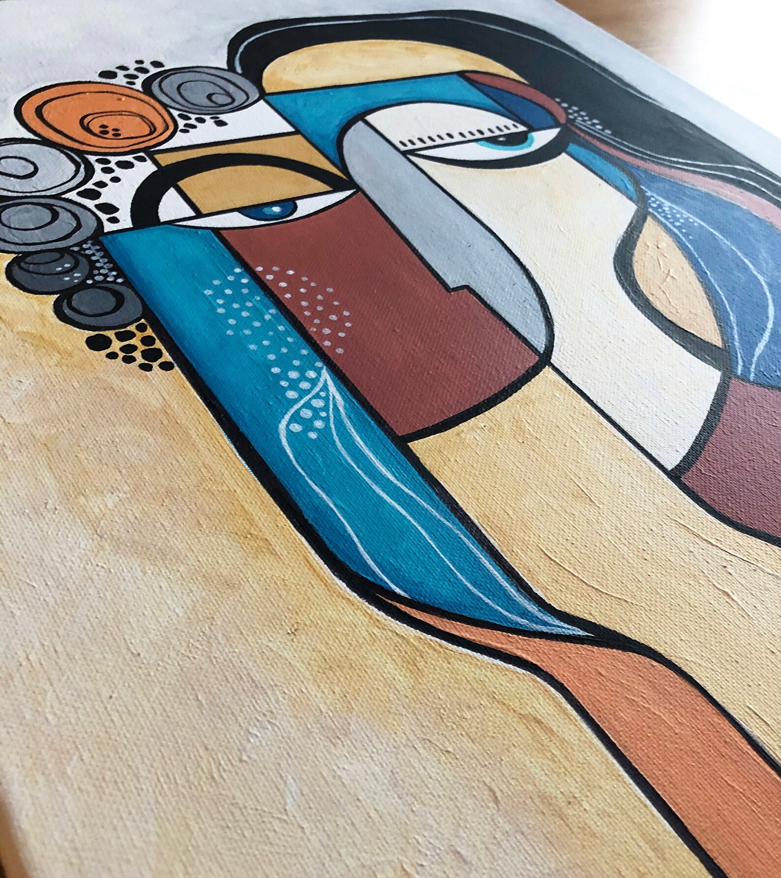 Original Art Mixed Media Abstract Art Abstract Faces Etsy