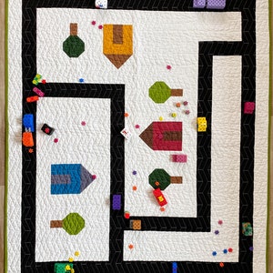 Endless Road Quilt Pattern, Endless Road playmat quilt, Kids Play mat, Play mat pattern, Toddler Quilt, image 7