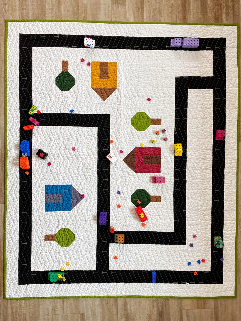 Endless Road Quilt Pattern, Endless Road playmat quilt, Kids Play mat, Play mat pattern, Toddler Quilt, image 7