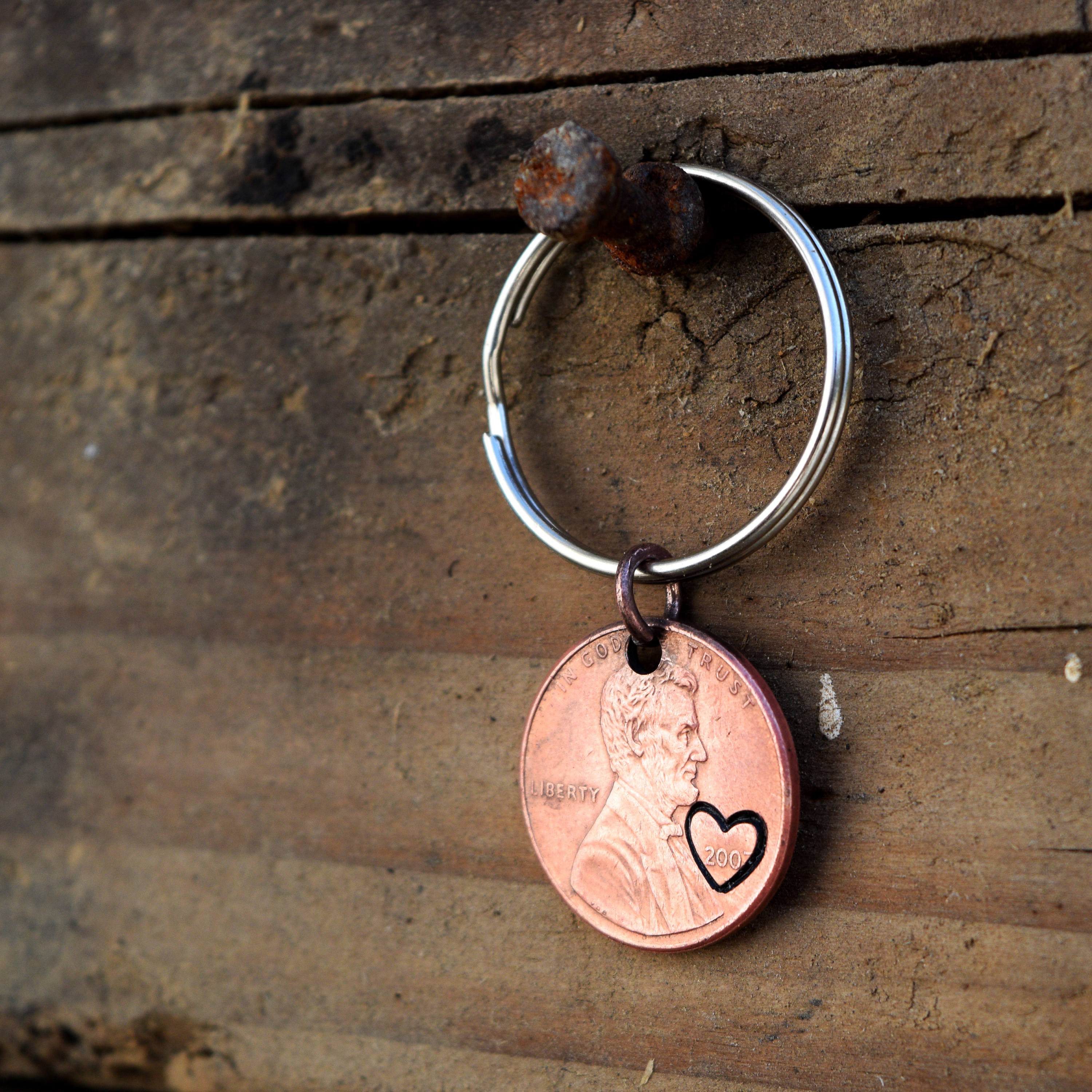 Stamped Penny Key chain Lucky Penny Stamped Penny Etsy