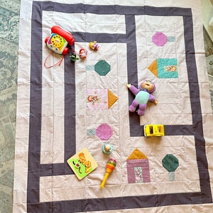 Endless Road Quilt Pattern, Endless Road playmat quilt, Kids Play mat, Play mat pattern, Toddler Quilt, image 6