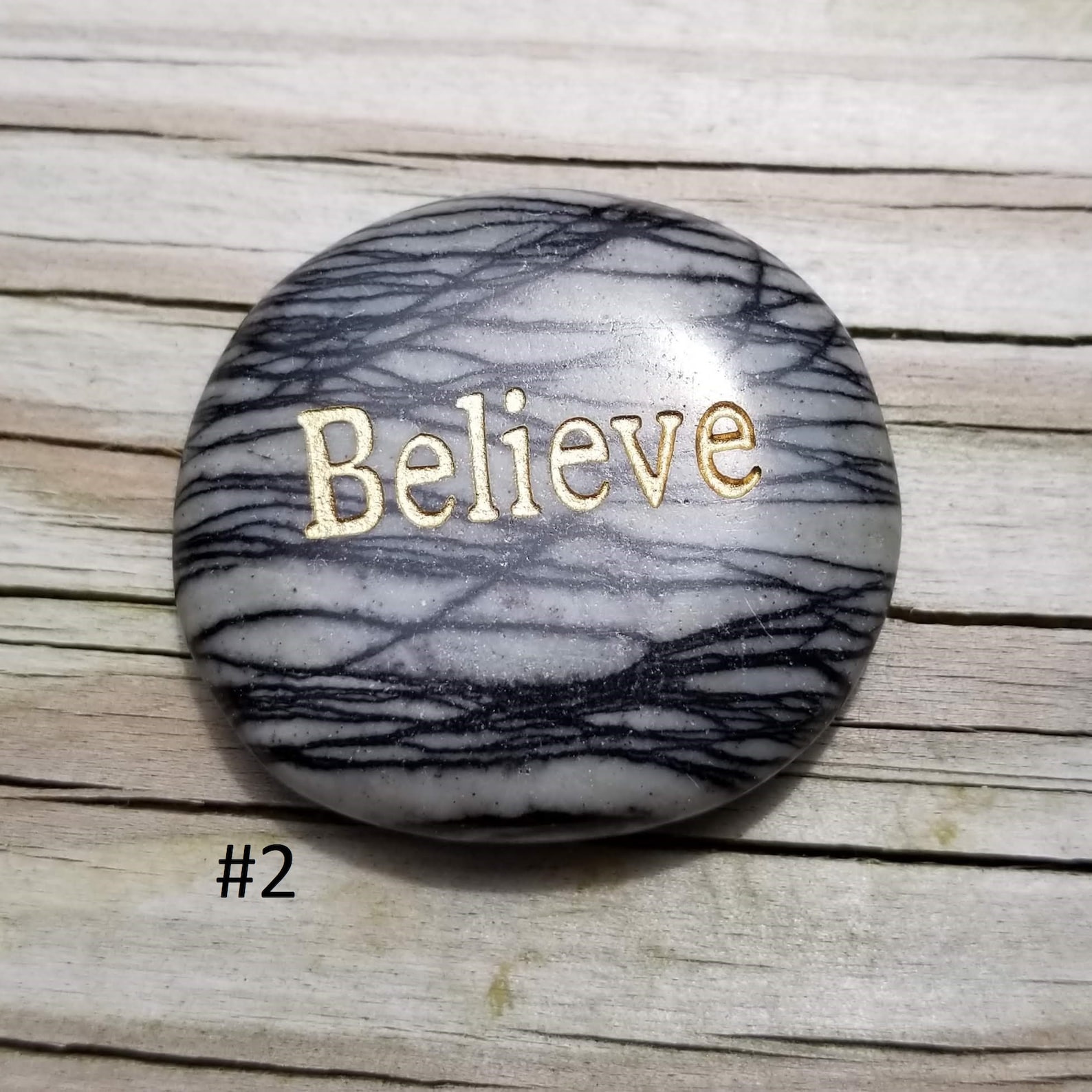 Gemstone Worry Stones with Words Engraved Etsy