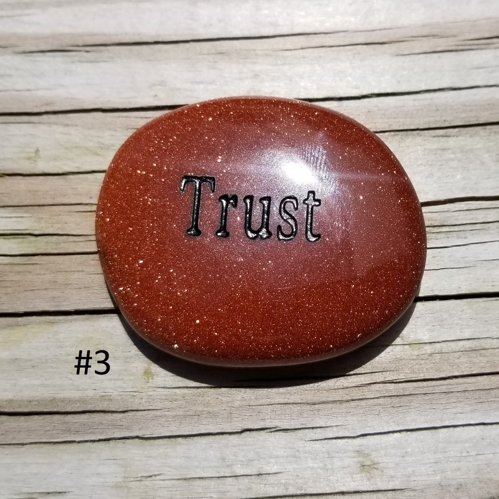 Gemstone Worry Stones with Words Engraved Etsy