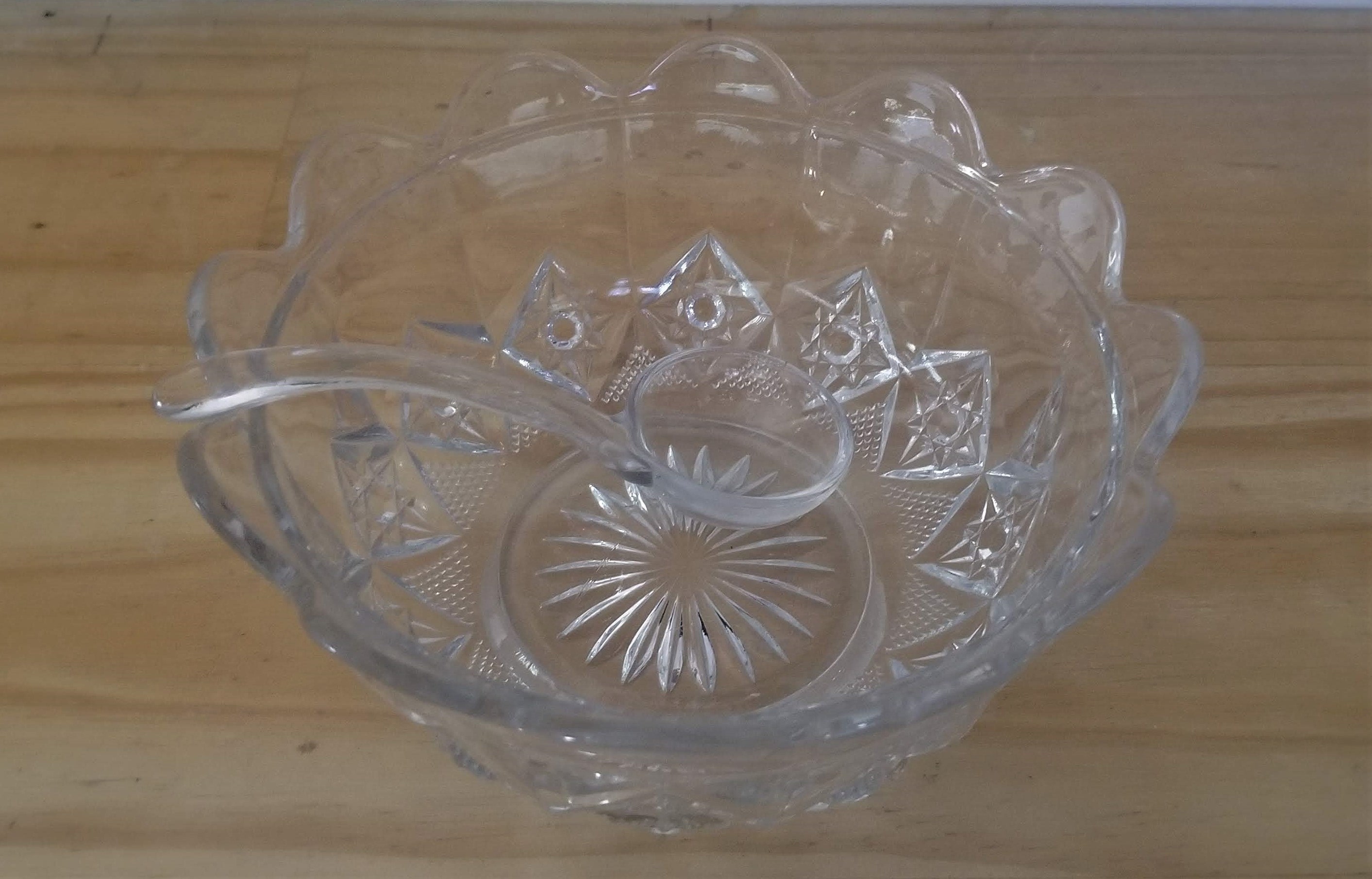 Vintage Glass Bowl and Glass Spoon Etsy