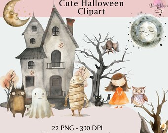 Urocze Halloweenowe Kliparty - Wiedźma, Czarodziej i Urocze Potwory Kliparty - 22 Obrazy w Wysokiej Rozdzielczości
