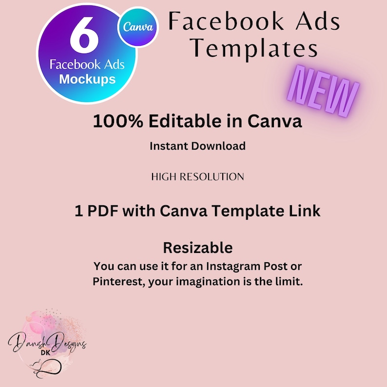 Canva Mockup Facebook Ads Mock-up Templates - 6 Editable Designs for ...