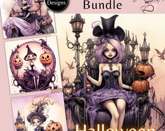 Witchy Halloween PNG, Sztuka dziewczyny-ducha kokietki, Clipart z dynią w pastelowym gotyku, Upiorna jesienna moda, Sublimacja w stylu preppy