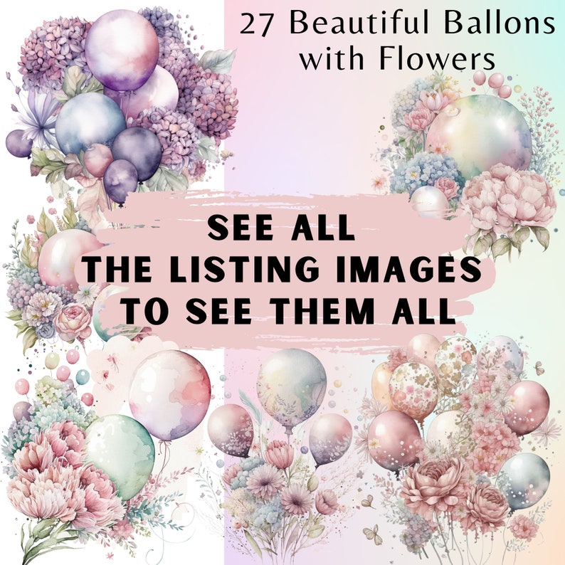 Watercolor Balloons Clipart Bundle, Birthday Clipart, Balloons Clipart ...
