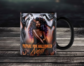 Witch Halloween Mug Wrap, Spooky Coffee Mug Sublimation Design (Digital Download)