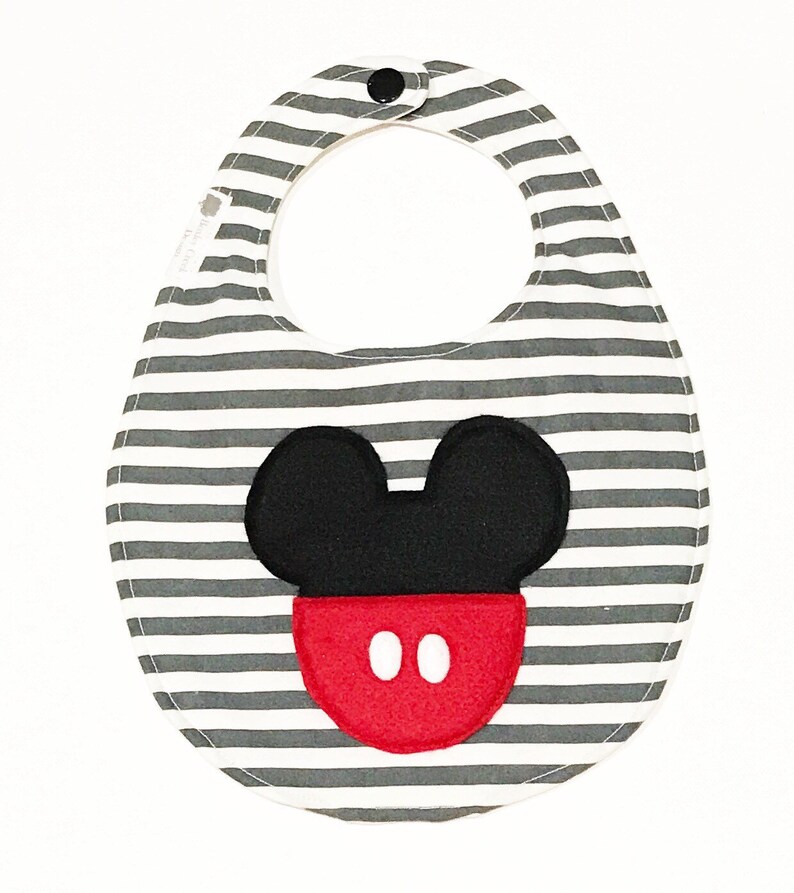 teething bib Mickey Mouse Appliqu\u00e9 Bib baby bib drool bib toddler bib