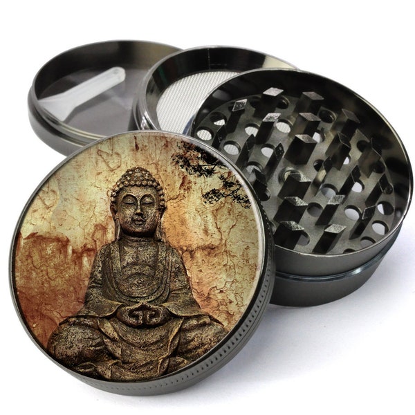 Buddha Pattina Buddhistische Statue Extra Groß 5 Stück Gewürztabak Grinder mit/fänger - Spirituelle Mühle