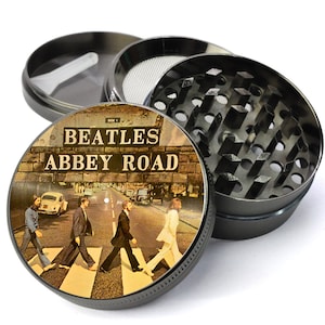 The Beatles Grinder, Gift For Dad, The Beatles Abbey Road Extra Large 5 Piece Grinder, Groomsmen Gift, Herb Grinder With Catcher, Vinyl