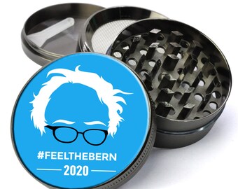 Feel The Bern Bernie Sanders 2020 Extra Large 5 Piece Spice Tobacco Herb Grinder with Pollen/ Catcher - Best  Grinders for Sale