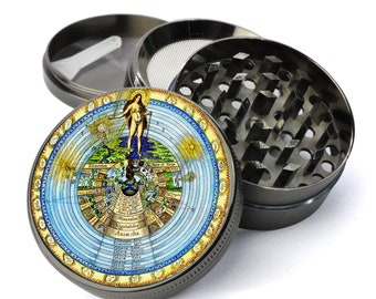 Ancient Cosmos Extra Large 5 Piece Spice Tobacco Herb Grinder with / Catcher for Herb Grinders